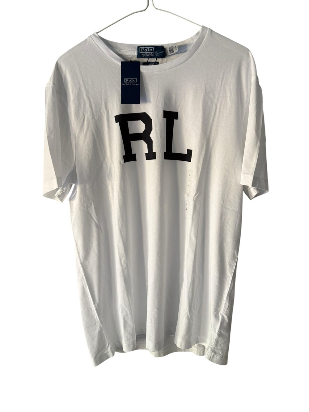 NWT Polo Ralph Lauren Men’s Crewneck White S/S T Shirt RL On Front Sz Large